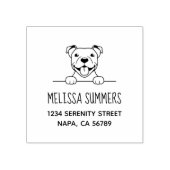 笑顔のピットブルドッグアドレス ラバースタンプ (インプリント)