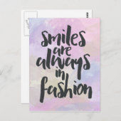 笑顔のファッション引用文 ポストカード (正面/裏面)