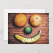 笑顔のフルーツおもしろい食品スマイルはがき ポストカード (正面/裏面)