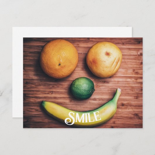 笑顔のフルーツおもしろい食品スマイルはがき ポストカード (正面/裏面)