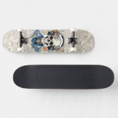 笑顔のフローラ聞スカルのヘッドフォンレース スケートボード (横)