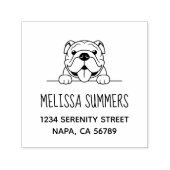 笑顔のブルドッグペットのアドレス セルフインキングスタンプ (デザイン)