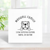 笑顔のブルドッグペットアーチファミリーアドレス ラバースタンプ