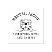 笑顔のブルドッグペットアーチファミリーアドレス ラバースタンプ (インプリント)