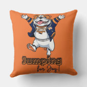 笑顔のブルドッグ | おもしろいとスタイリッシュデザイン クッション (裏面)