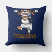 笑顔のブルドッグ | おもしろいとスタイリッシュデザイン クッション (正面)