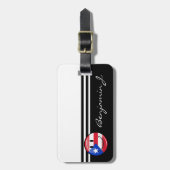 笑顔のプエルト·リカン旗 ラゲッジタグ (正面縦)