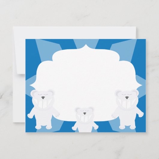 笑顔のホッキョクグマおもしろいかわいいマンガアート (裏面)