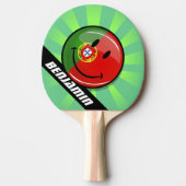 笑顔のポルトガルの旗 卓球ラケット (正面)