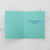 笑顔のマスクとゴールデンレトリバー – スマイル! カード (内部)