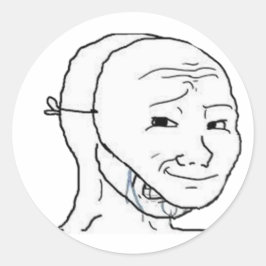 笑顔のマスク ラウンドシール