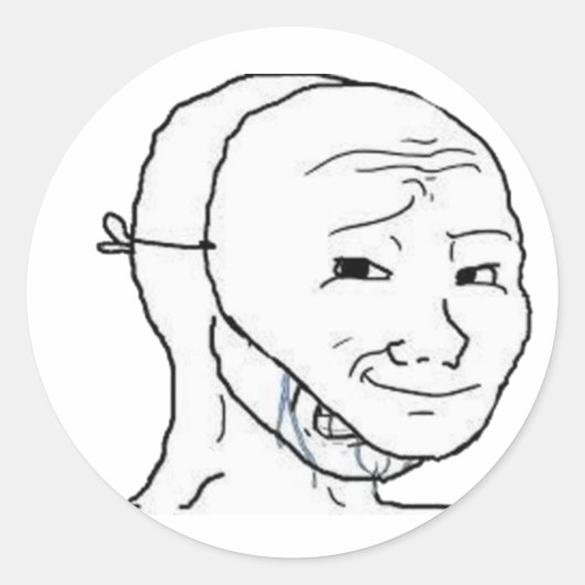 笑顔のマスク ラウンドシール (正面)