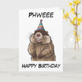 笑顔のマルモパーソナライズされたー誕生日 カード (黄色い花)