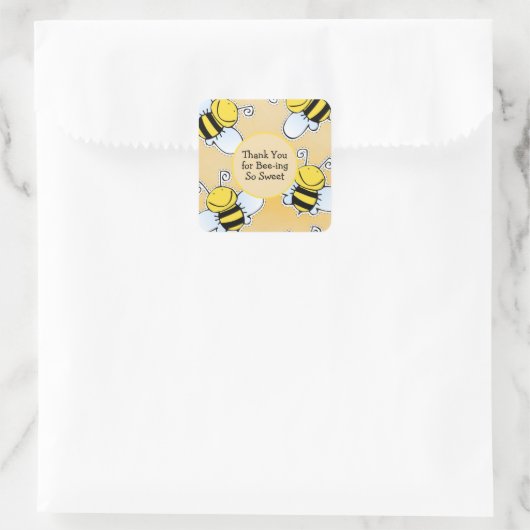 笑顔のミツバチありがとう スクエアシール (バッグ)