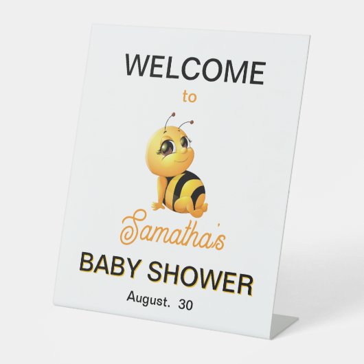 笑顔のミツバチの台座サイン 台座サイン (正面)