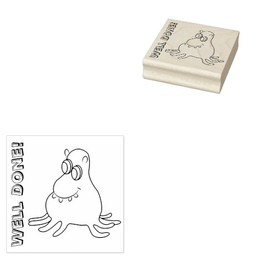 笑顔のモンスターカスタマイズ可能なゴムスタンプ ラバースタンプ (押印)