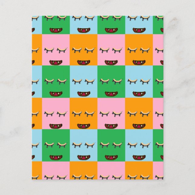 笑顔のモンスターブロック顔 (正面)