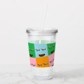 笑顔のモンスターブロック顔 アクリルタンブラー (裏面)