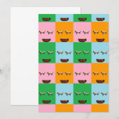 笑顔のモンスターブロック顔 アドバイスカード (正面/裏面)