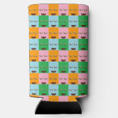 笑顔のモンスターブロック顔 スリム缶クーラー (裏面)