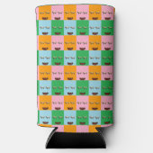 笑顔のモンスターブロック顔 スリム缶クーラー (正面)