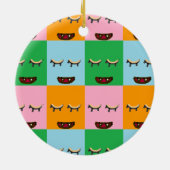 笑顔のモンスターブロック顔 セラミックオーナメント (裏面)