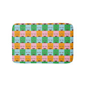 笑顔のモンスターブロック顔 バスマット (正面)