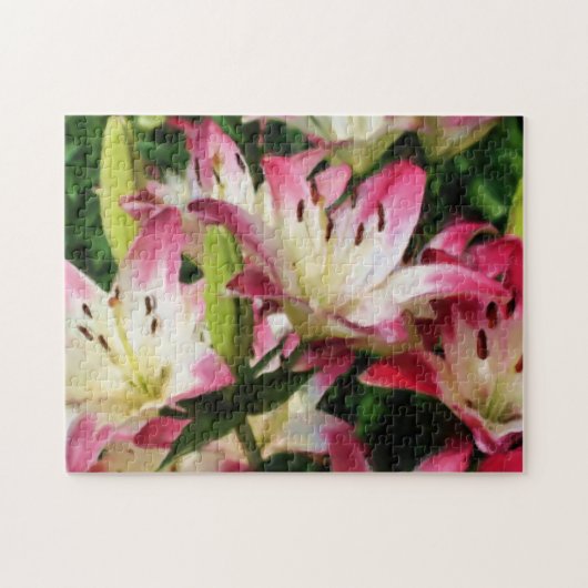 笑顔のユリーフラワーアートフォト絵画ズ ジグソーパズル (横)