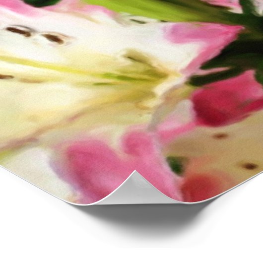 笑顔のユリーフラワーアートフォト絵画ズ ポスター (角)