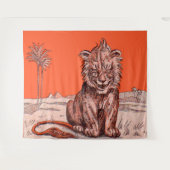 笑顔のライオン タペストリー (正面(横))