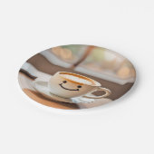 笑顔のラテバイサニーウィンドウ ペーパープレート (アングル)