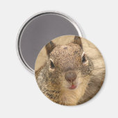 笑顔のリスの丸い磁石 マグネット (正面/裏面)