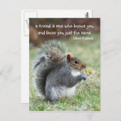 笑顔のリス友情引用文はがき ポストカード (正面/裏面)