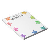 笑顔のレインボースターズノートfrom先生 ノートパッド (アングル)