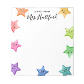 笑顔のレインボースターズノートfrom先生 ノートパッド (正面)