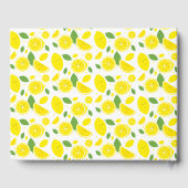 笑顔のレモン黄色の白い緑の赤ちゃんシャワー ゲストブック (裏面)