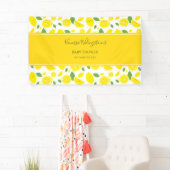 笑顔のレモン黄色の白い緑の赤ちゃんシャワー 横断幕 (インサイチュ)