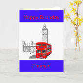 笑顔のロンドンバス カード (黄色い花)