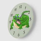笑顔のワニ漫画 ラージ壁時計 (傾斜)