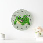 笑顔のワニ漫画 ラージ壁時計 (ホーム)