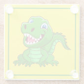 笑顔のワニ漫画–64836 ガラスコースター (裏面)