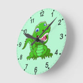笑顔のワニ漫画–64836 ラウンド壁時計 (傾斜)