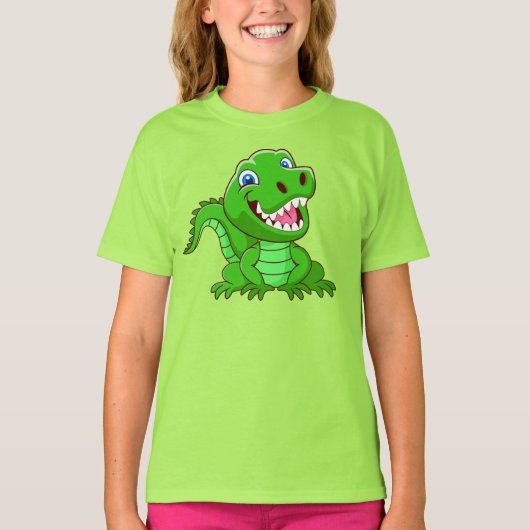 笑顔のワニ漫画 Tシャツ (正面)