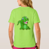 笑顔のワニ漫画 Tシャツ (裏面)