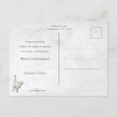 笑顔のヴィンテージサンタとプレゼント ポストカード (裏面)