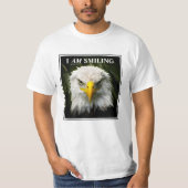笑顔の不機嫌なワシの写真 Tシャツ (正面)
