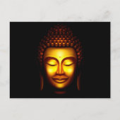 笑顔の主の仏金ゴールドと黒 ポストカード (正面)