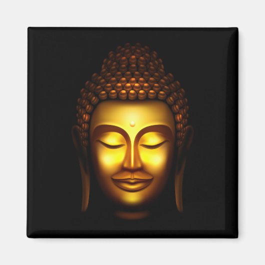 笑顔の主の仏金ゴールドと黒 マグネット (正面)