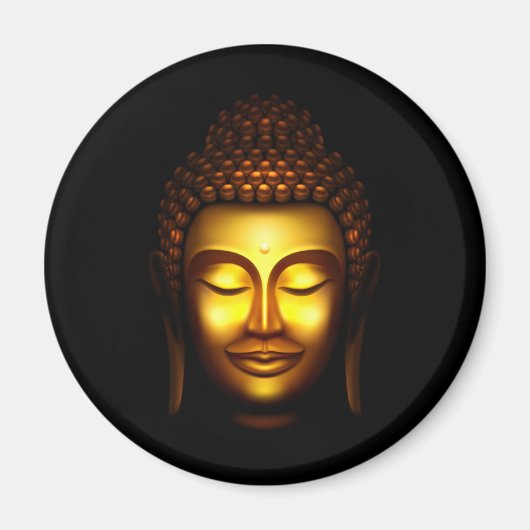 笑顔の主の仏金ゴールドと黒 マグネット (正面)