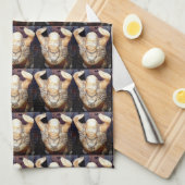 笑顔の仏様タオル キッチンタオル (四つ折り)